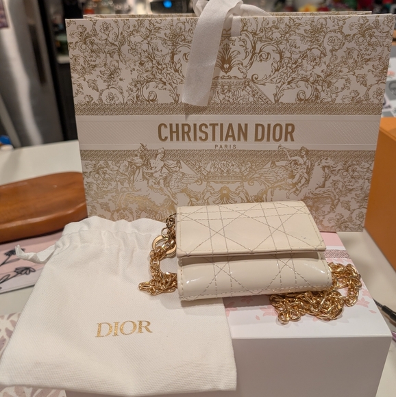 Dior Handbags - Dior Lady Dior Lotus Wallet In Patent Cannage Leather